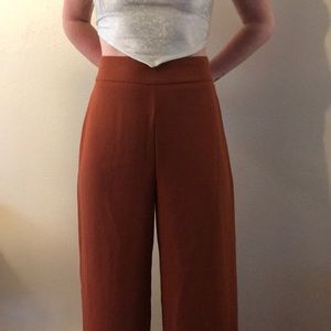Zara terra cotta wide leg pants